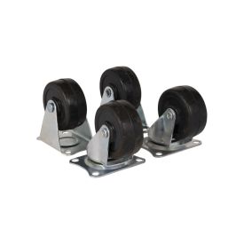 Fixed castors & swivel castors 50 mm black - set of four