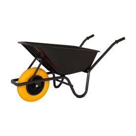 Wheelbarrow plastic container black 85 liter anti-puncture tire