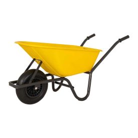 Wheelbarrow plastic container yellow 85 liters
