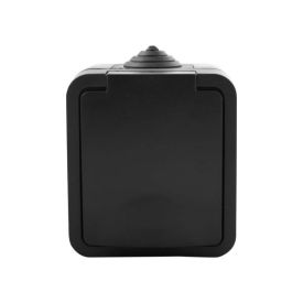 Surface-mounted wall socket - 1-way - Black