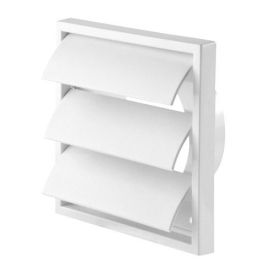 Air vent with blades Louvre white 154x154 mm for Ø100 mm
