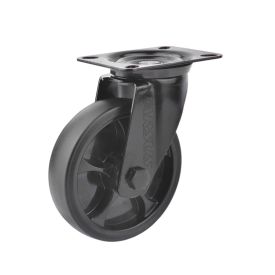 Zwenkwiel 125 mm 120 kg TPR rubberband zwart - TARSUS