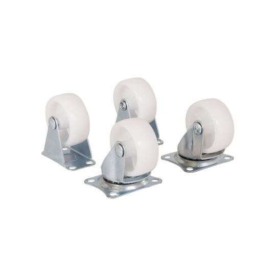 Fixed castors & swivel castors 40 mm white - set of four