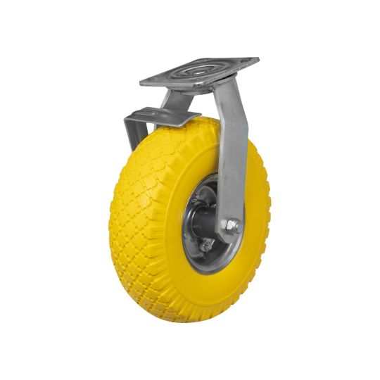 Swivel castor with brake 3.00-4 anti-puncture tire PU