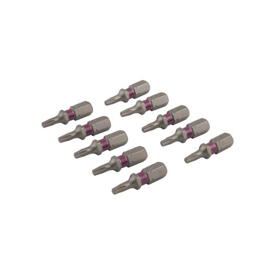 Torx screw bit 25 mm TX-10 pink 10 pieces