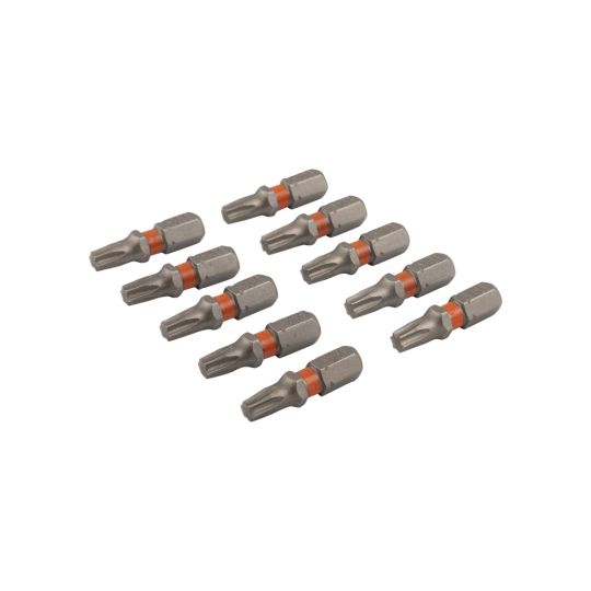 Torx screw bit 25 mm TX-25 orange 10 pieces