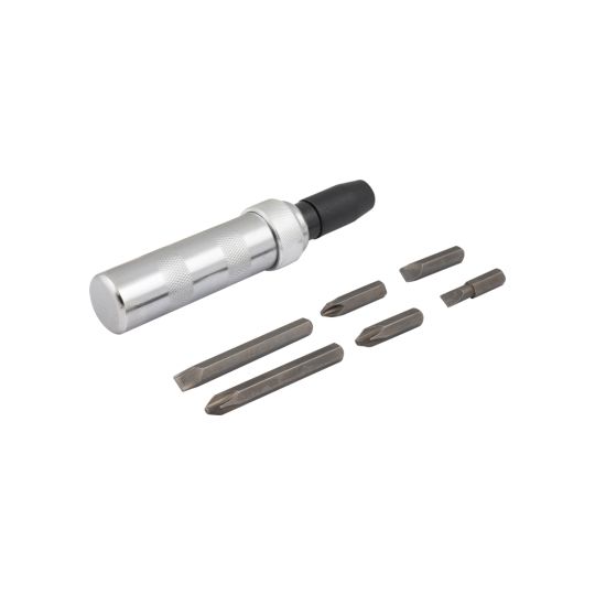 Impact screwdriver with 6 bits