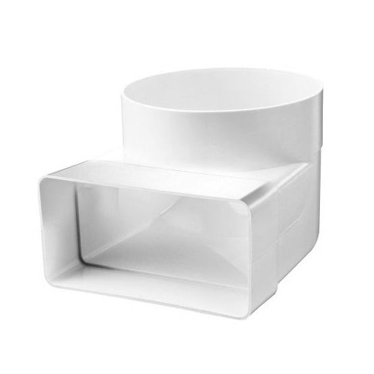 Flat duct bend 110x54 mm to round Ø100 mm