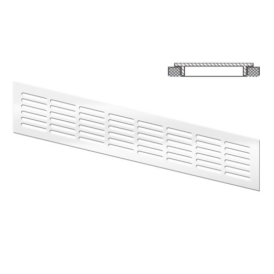 Aluminium ventilation grid white 400x80 mm