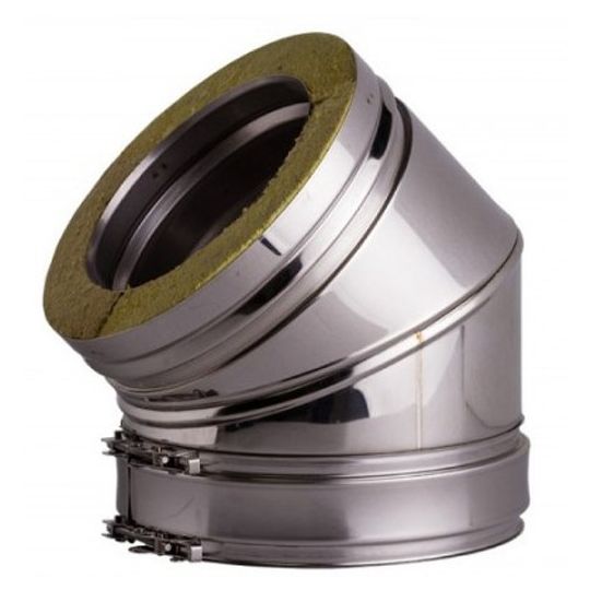 Bend 45 degrees double-walled flue Ø130mm