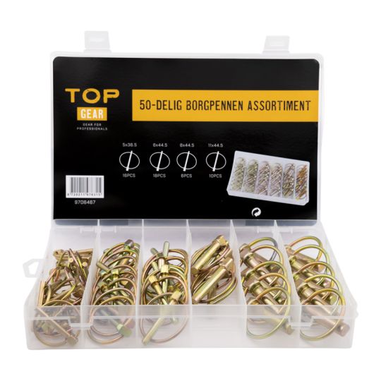 Locking pins assortment 50 pieces - TOPGEAR