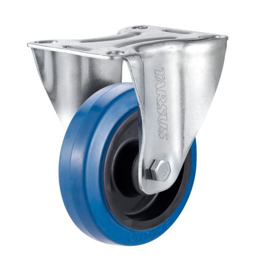 Fixed castor 160 mm rubber blue - TARSUS
