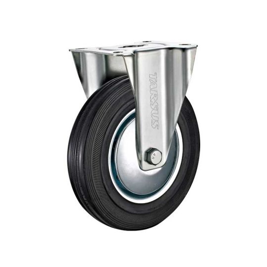 Fixed castor 160 mm black rubber - TARSUS