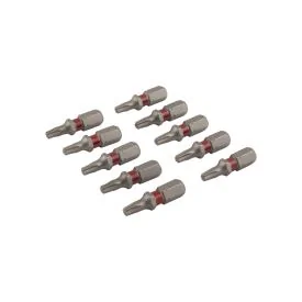 Torx screw bit 25 mm TX-15 red 10 pieces