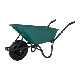 Wheelbarrow plastic container green 85 liters