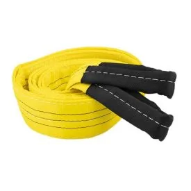 Hijsband 3 ton, geel, 5 meter, dubbel gelaagd, lussen - TRAILERGEAR 