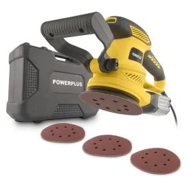 POWERPLUS Excentrische schuurmachine 450W Ø 125mm - 6 acc.