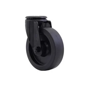 Zwenkwiel 125 mm met boutgat TPR zwart - TARSUS