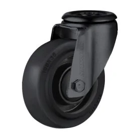 Zwenkwiel 100 mm met boutgat TPR zwart - TARSUS