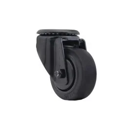 Zwenkwiel 75 mm met boutgat TPR zwart - TARSUS