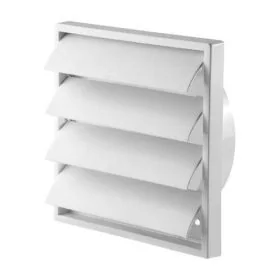 Air vent with blades Louvre white 187x187 mm for Ø125 mm
