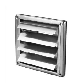 Air vent with self-closing blades stainless steel 185x185 mm for Ø125 mm