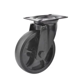 Zwenkwiel 125 mm 120 kg TPR rubberband zwart - TARSUS