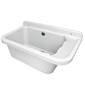Uitstortgootsteen kunststof wit 59 cm - WAHLBACH