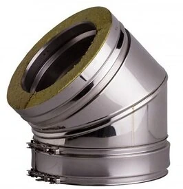 Bend 45 degrees double-walled flue Ø130mm